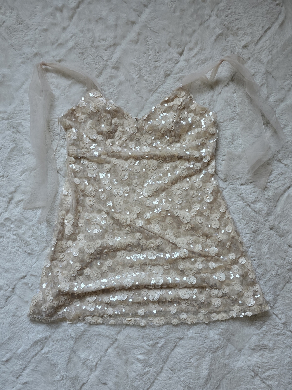 Champagne Sequin Mini Dress